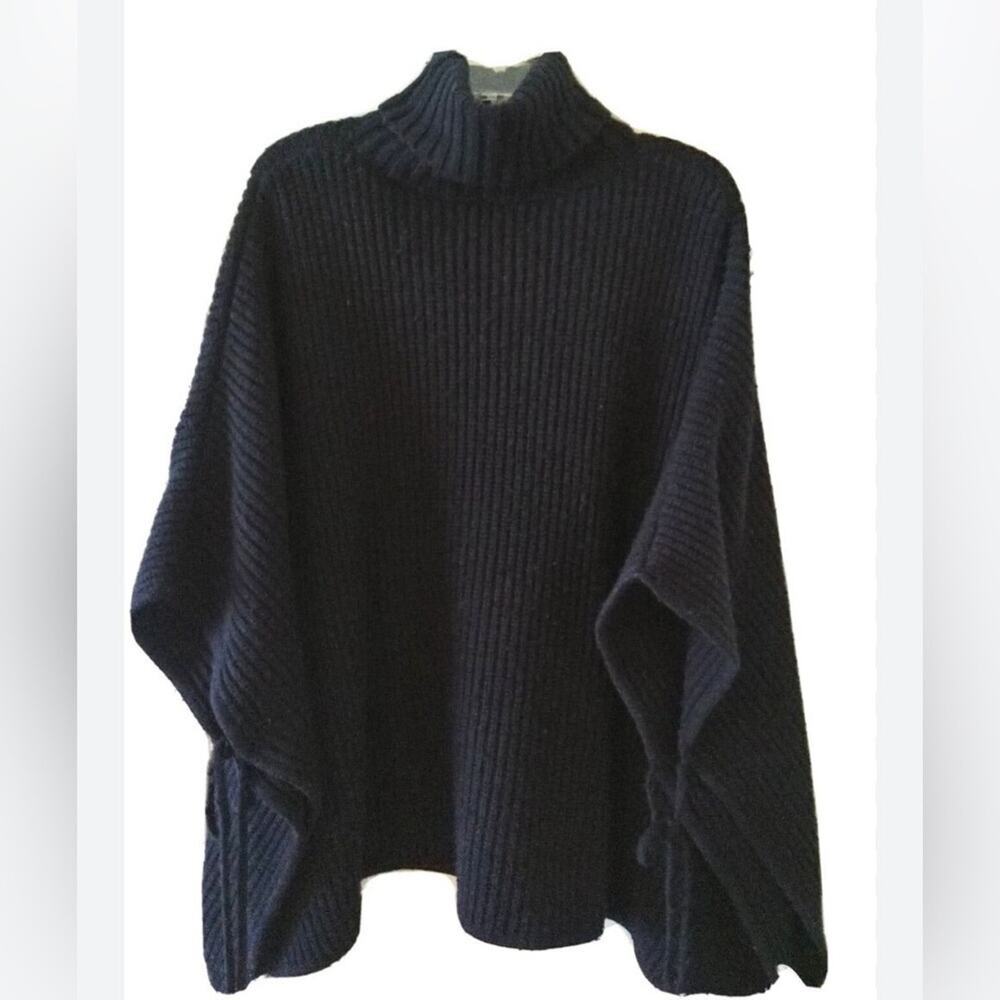 BERSHKA RIBBED CHUNKY TURTLENECK PULLOVER SHAWL TENT SWEATER SIZE M